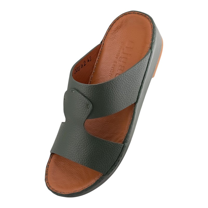 AJYAD Handmade Arabic Sandals For Men | Outdoor Mens Slippers | Everyday Flip Flops Open Toe | Arabic Genuine Shamwa Leather | New Design | Tan Footbed | Comfortable & LightWeight - Image 3